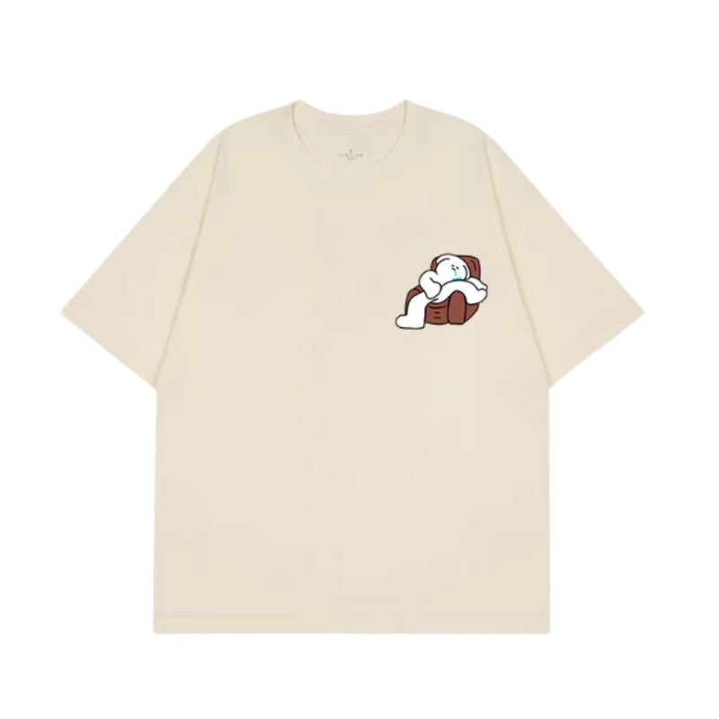 Minimalist Apricot Lazy Puppy T-Shirt