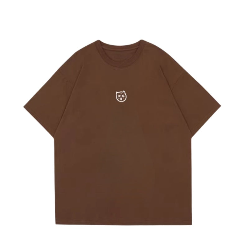 Brown Casual Loose-Fit T-Shirt
