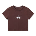 T-Shirt with Brown Cherry Graphic