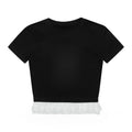 Black T-Shirt with Lace Patchwork Detail